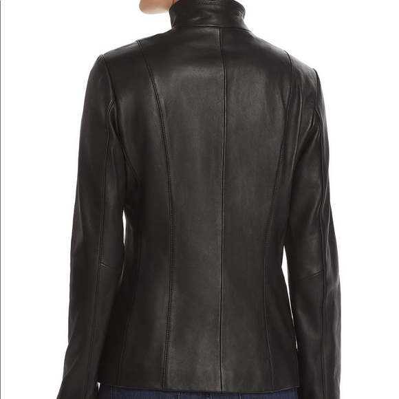 Cole Haan Wing Collar Leather Jacket - Picture 2 of 16